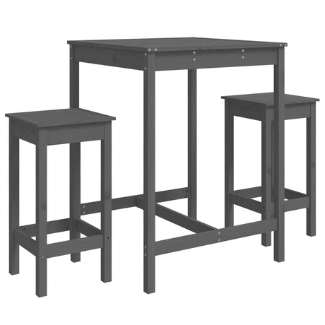 3 Piece Garden Bar Set Solid Wood Pine