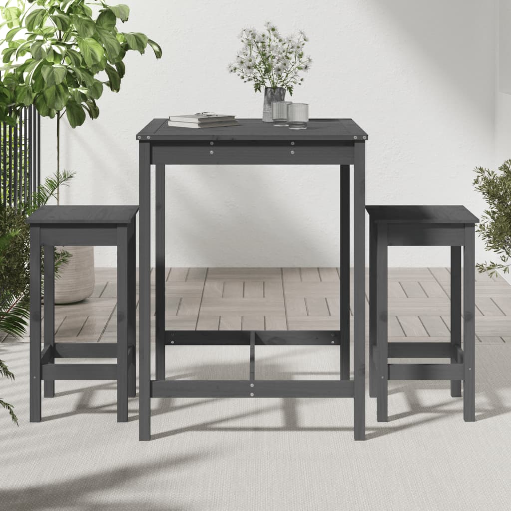 3 Piece Garden Bar Set Solid Wood Pine