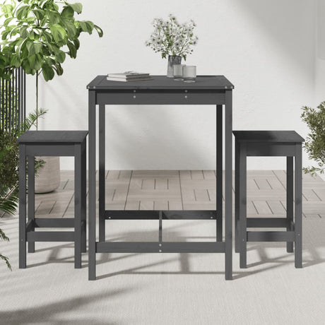 3 Piece Garden Bar Set Solid Wood Pine