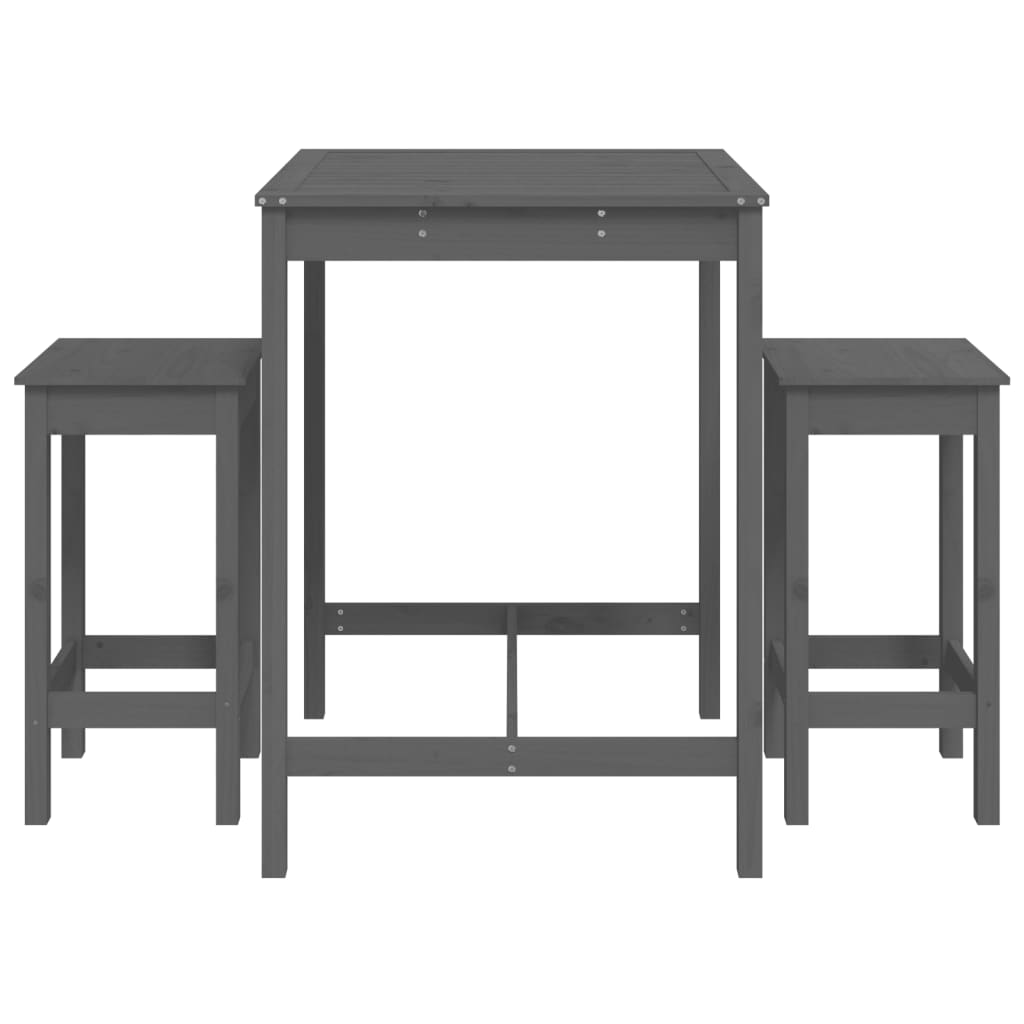 3 Piece Garden Bar Set Solid Wood Pine