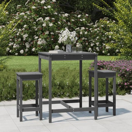 3 Piece Garden Bar Set Solid Wood Pine