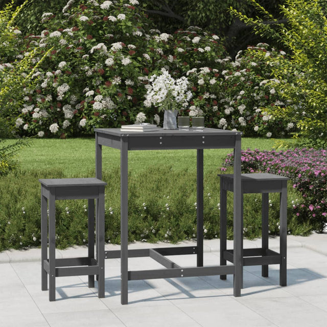 3 Piece Garden Bar Set Solid Wood Pine