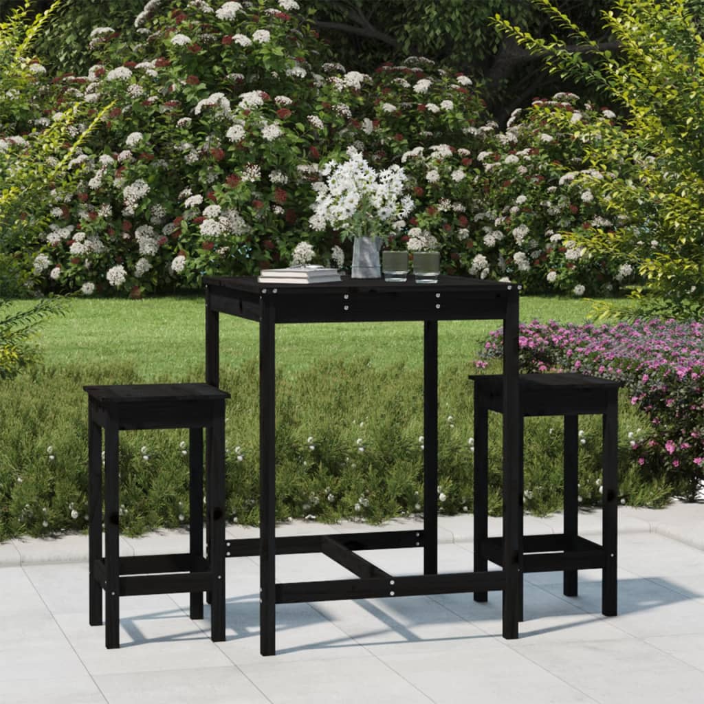 3 Piece Garden Bar Set Solid Wood Pine