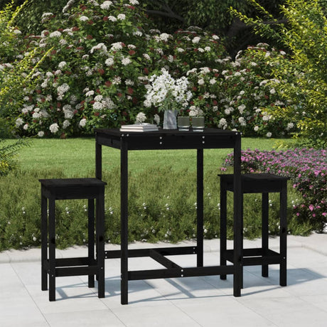 3 Piece Garden Bar Set Solid Wood Pine