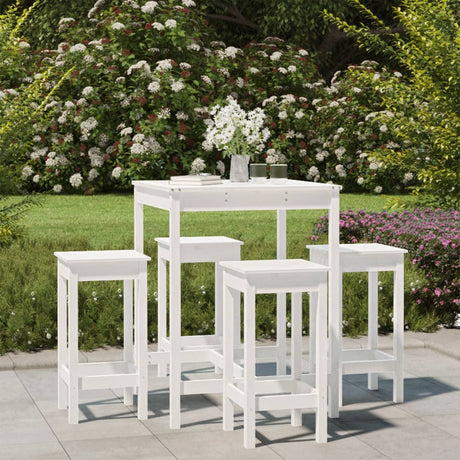 5 Piece Garden Bar Set Solid Wood Pine