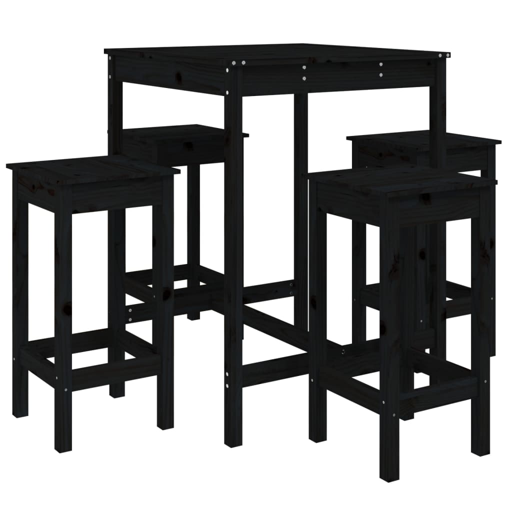 5 Piece Garden Bar Set Solid Wood Pine