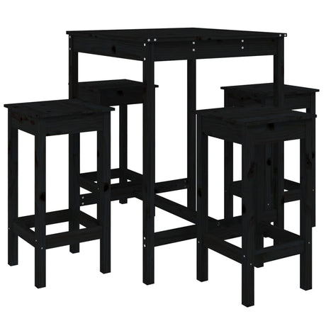 5 Piece Garden Bar Set Solid Wood Pine