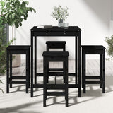 5 Piece Garden Bar Set Solid Wood Pine