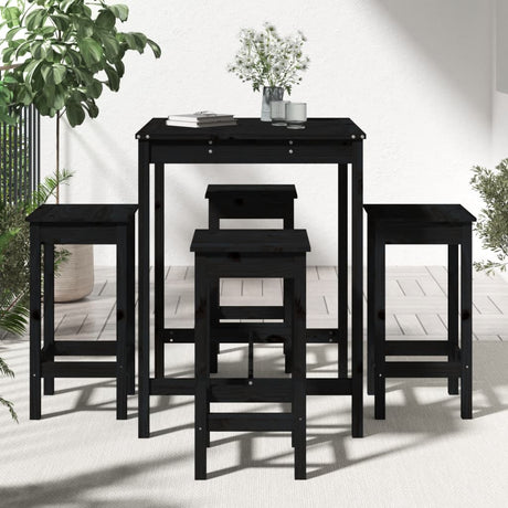 5 Piece Garden Bar Set Solid Wood Pine