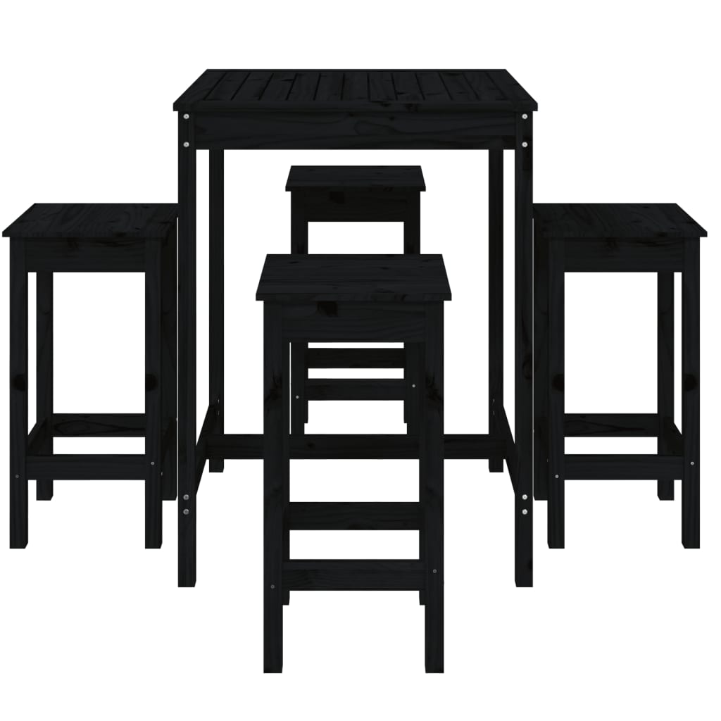 5 Piece Garden Bar Set Solid Wood Pine