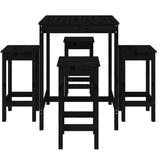 5 Piece Garden Bar Set Solid Wood Pine