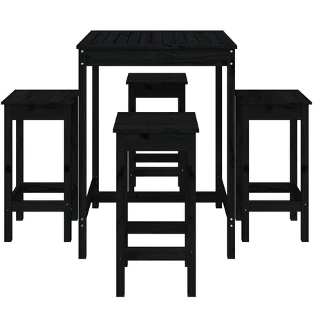5 Piece Garden Bar Set Solid Wood Pine