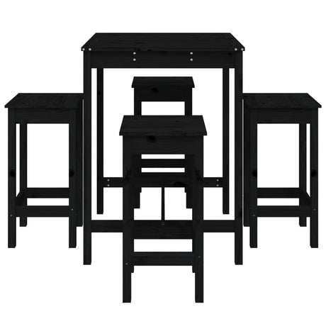 5 Piece Garden Bar Set Solid Wood Pine