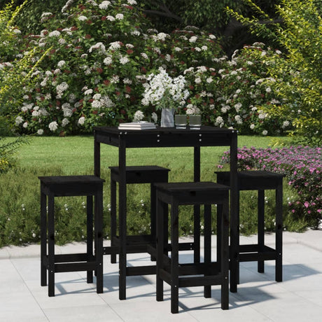 5 Piece Garden Bar Set Solid Wood Pine