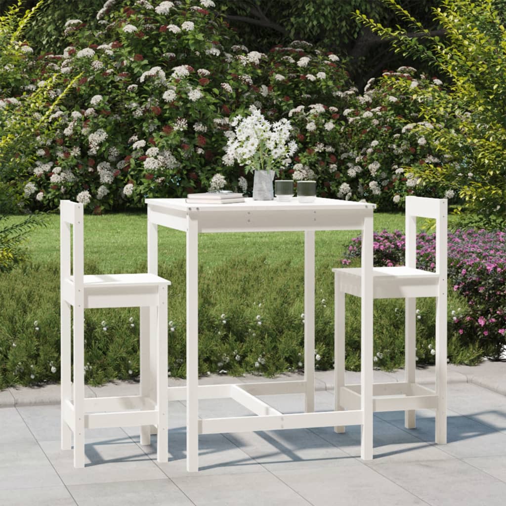 3 Piece Garden Bar Set Solid Wood Pine