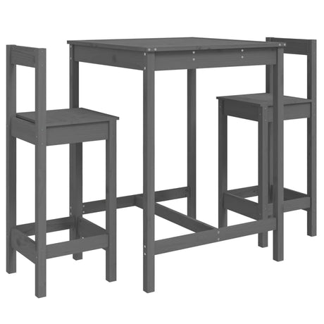 3 Piece Garden Bar Set Solid Wood Pine
