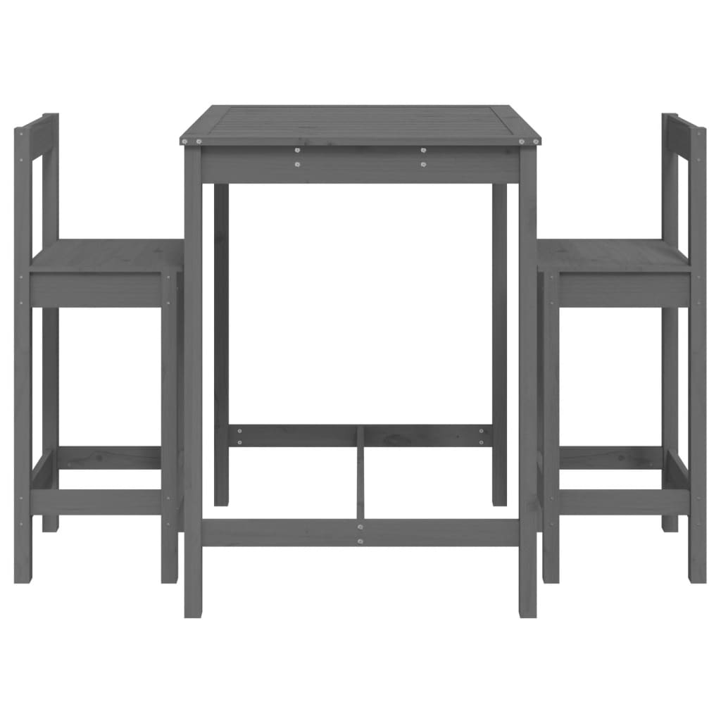 3 Piece Garden Bar Set Solid Wood Pine