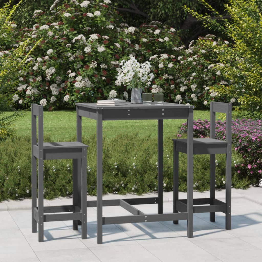 3 Piece Garden Bar Set Solid Wood Pine