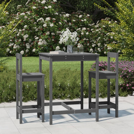 3 Piece Garden Bar Set Solid Wood Pine