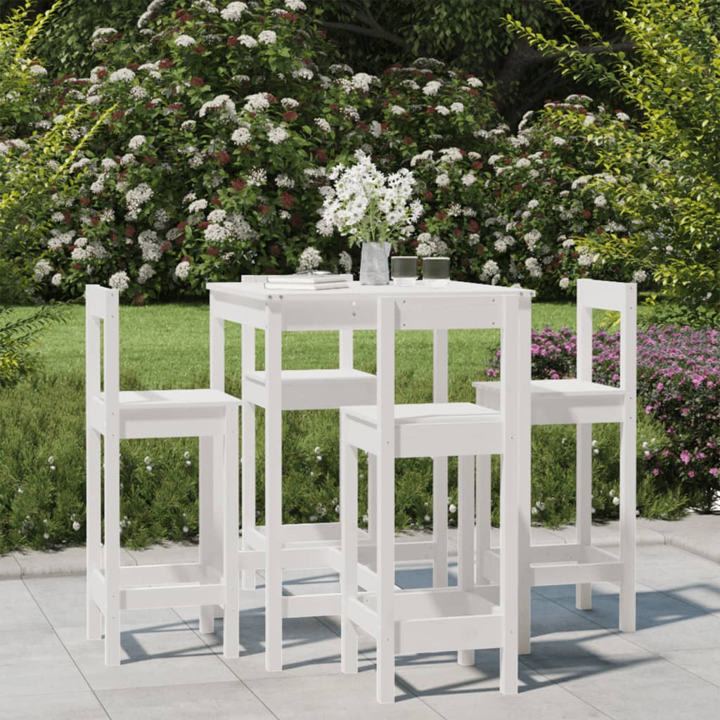 5 Piece Garden Bar Set Solid Wood Pine