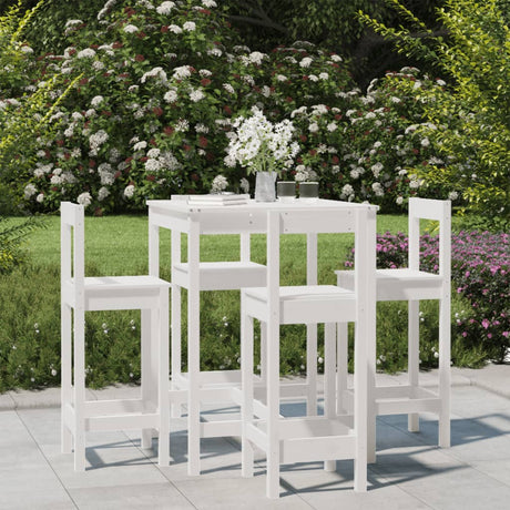 5 Piece Garden Bar Set Solid Wood Pine