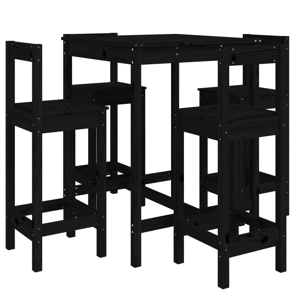 5 Piece Garden Bar Set Solid Wood Pine