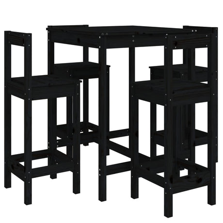 5 Piece Garden Bar Set Solid Wood Pine