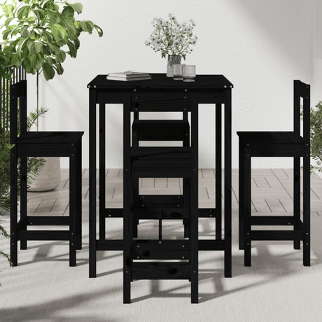 5 Piece Garden Bar Set Solid Wood Pine