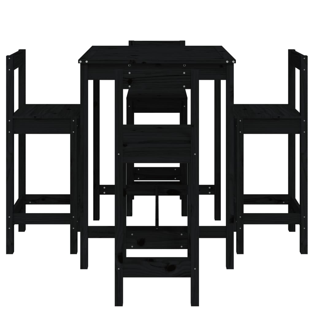 5 Piece Garden Bar Set Solid Wood Pine