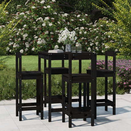 5 Piece Garden Bar Set Solid Wood Pine