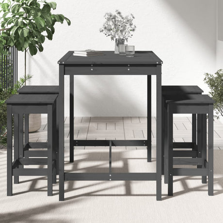 5 Piece Garden Bar Set Solid Wood Pine