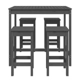 5 Piece Garden Bar Set Solid Wood Pine
