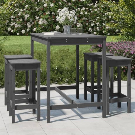 5 Piece Garden Bar Set Solid Wood Pine