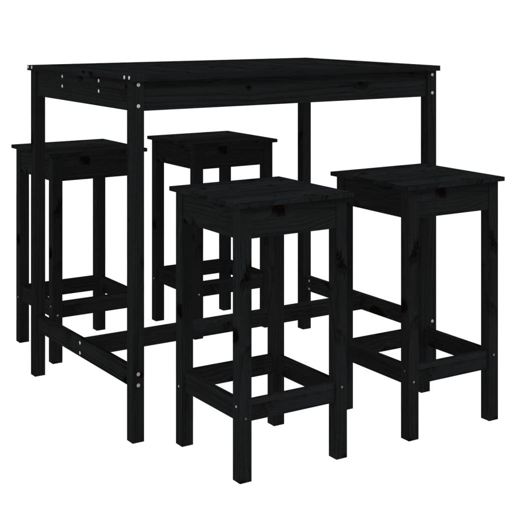 5 Piece Garden Bar Set Solid Wood Pine