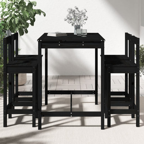 5 Piece Garden Bar Set Solid Wood Pine