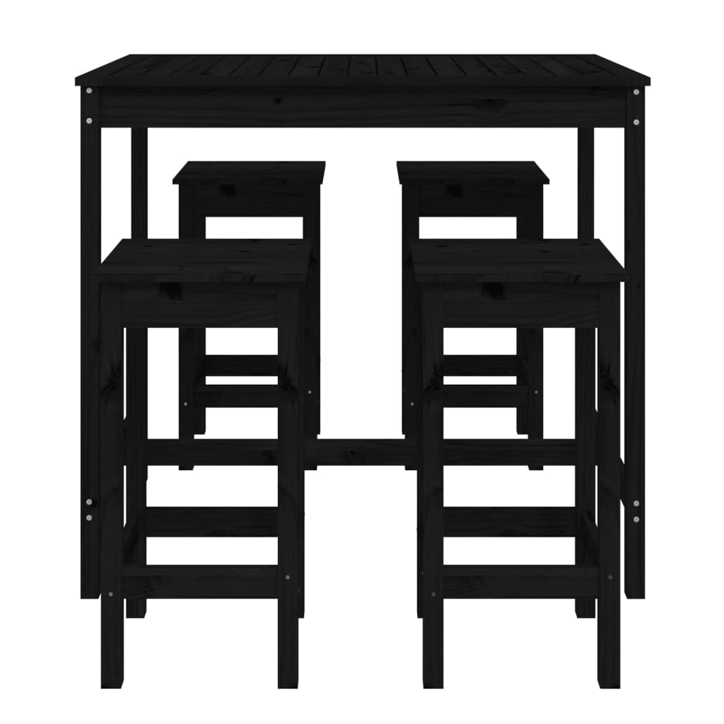 5 Piece Garden Bar Set Solid Wood Pine