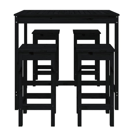 5 Piece Garden Bar Set Solid Wood Pine