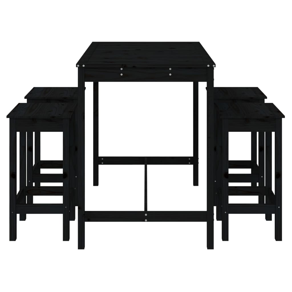 5 Piece Garden Bar Set Solid Wood Pine