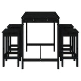 5 Piece Garden Bar Set Solid Wood Pine