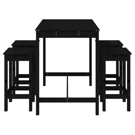 5 Piece Garden Bar Set Solid Wood Pine