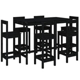 7 Piece Garden Bar Set Solid Wood Pine