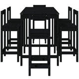 7 Piece Garden Bar Set Solid Wood Pine