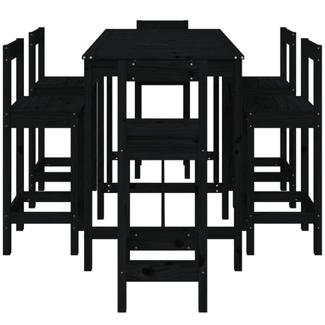 7 Piece Garden Bar Set Solid Wood Pine