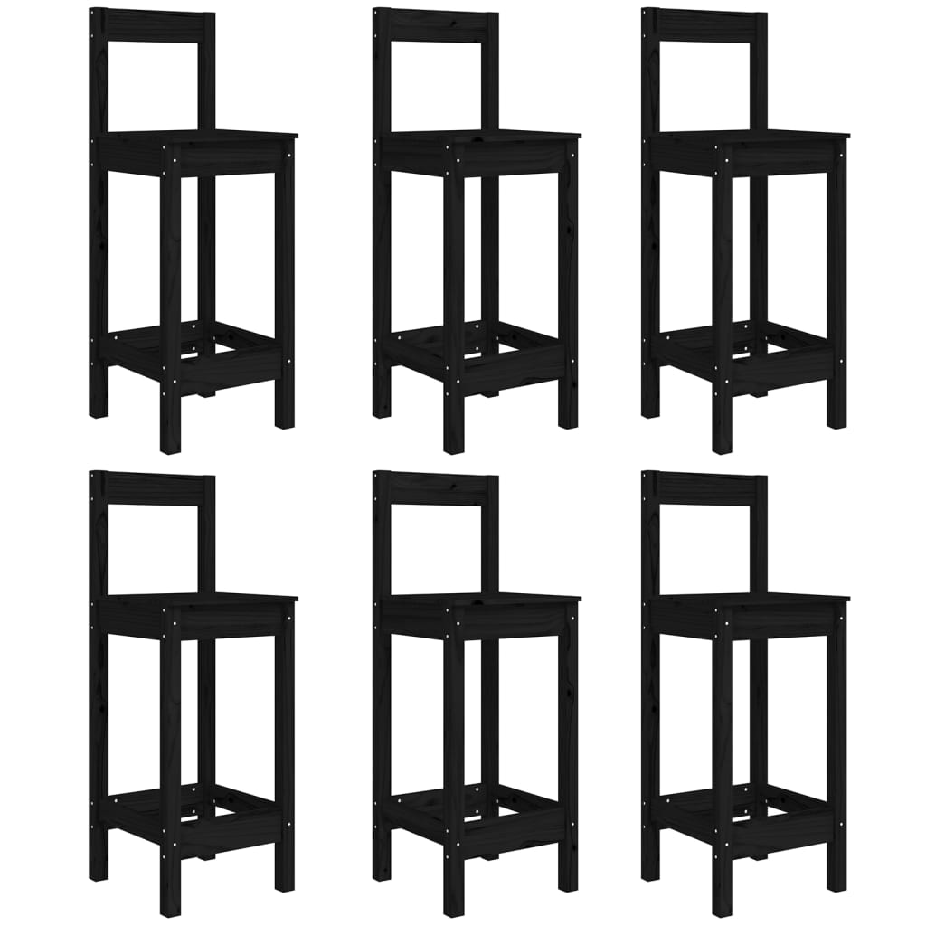 7 Piece Garden Bar Set Solid Wood Pine