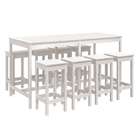 9 Piece Garden Bar Set Solid Wood Pine