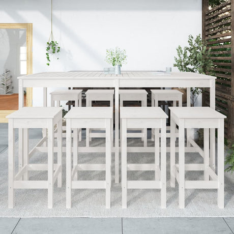 9 Piece Garden Bar Set Solid Wood Pine