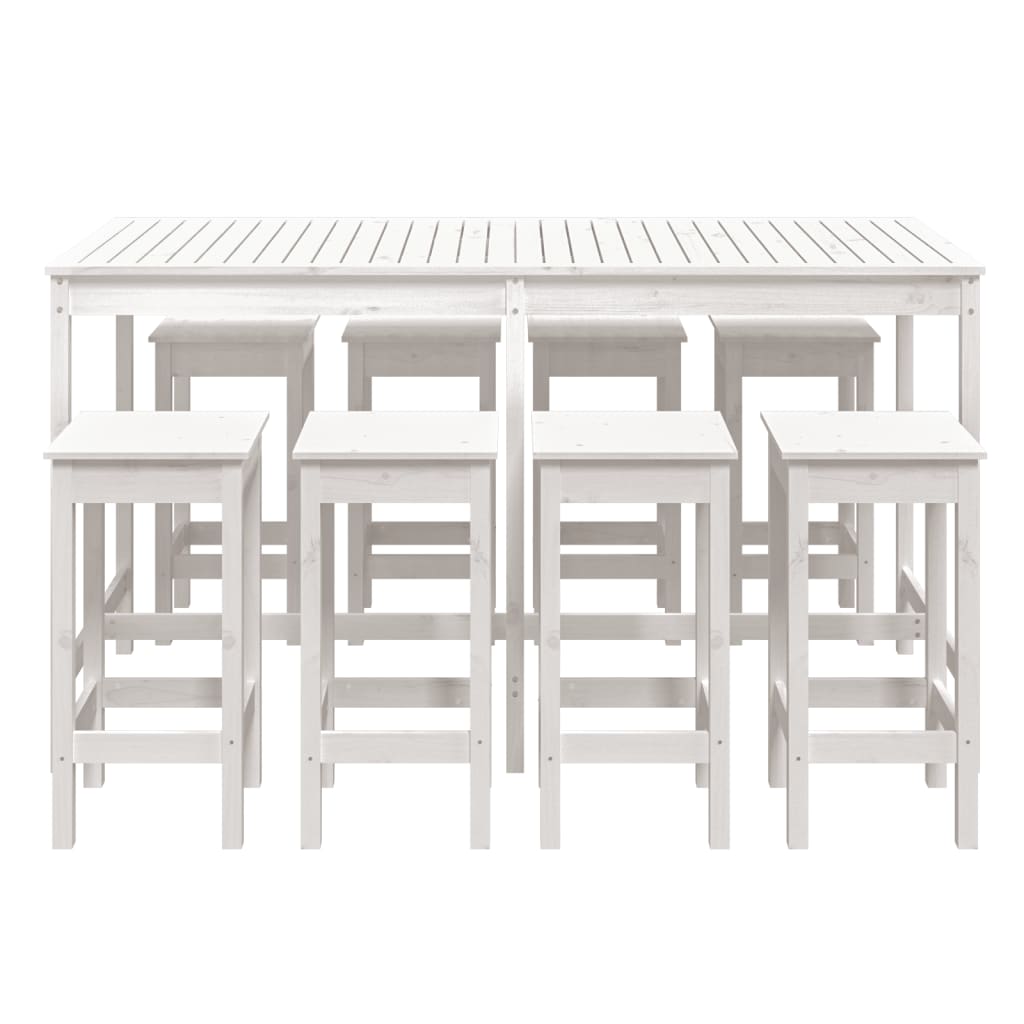 9 Piece Garden Bar Set Solid Wood Pine