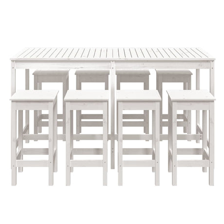 9 Piece Garden Bar Set Solid Wood Pine