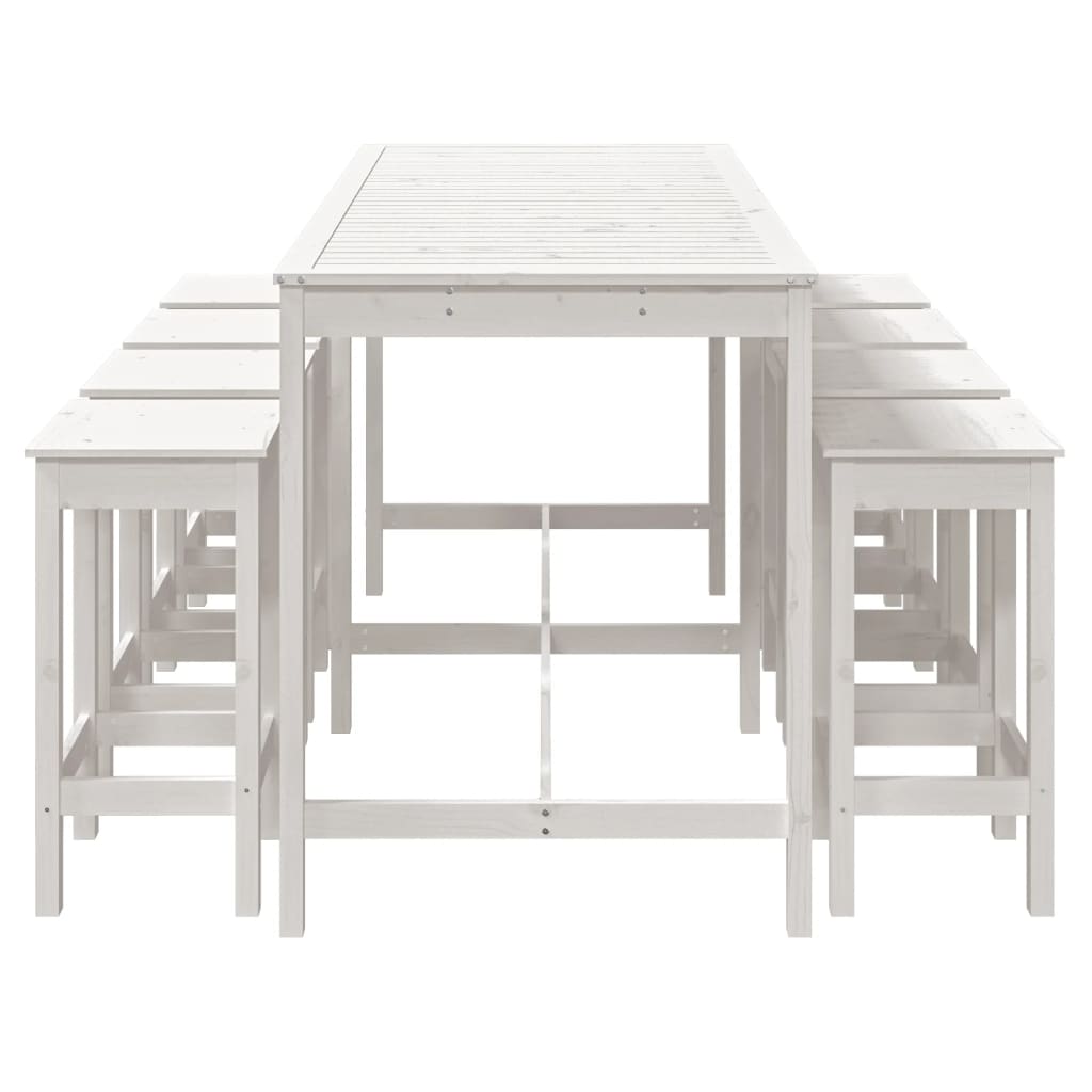 9 Piece Garden Bar Set Solid Wood Pine