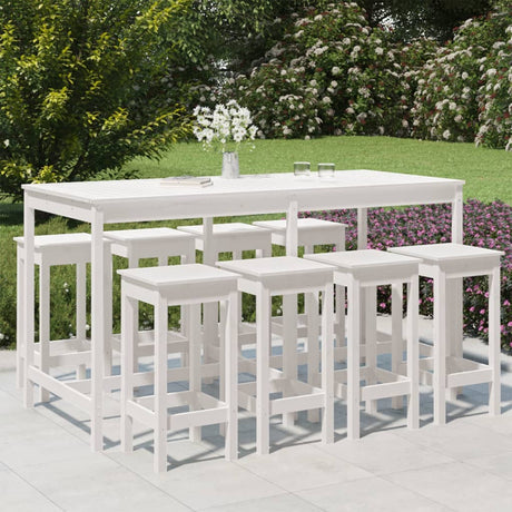 9 Piece Garden Bar Set Solid Wood Pine